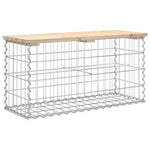Tömör fenyőfa gabion kerti pad 83x31,5x42 cm 5