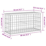 Tömör fenyőfa gabion kerti pad 83x31,5x42 cm 8