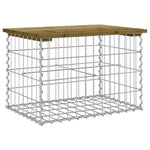 Impregnált fenyőfa gabion kerti pad 63 x 44 x 42 cm 2