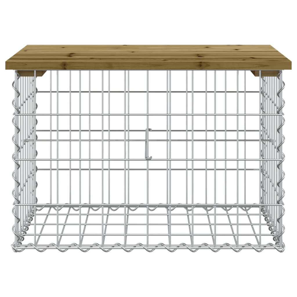 Impregnált fenyőfa gabion kerti pad 63 x 44 x 42 cm 3