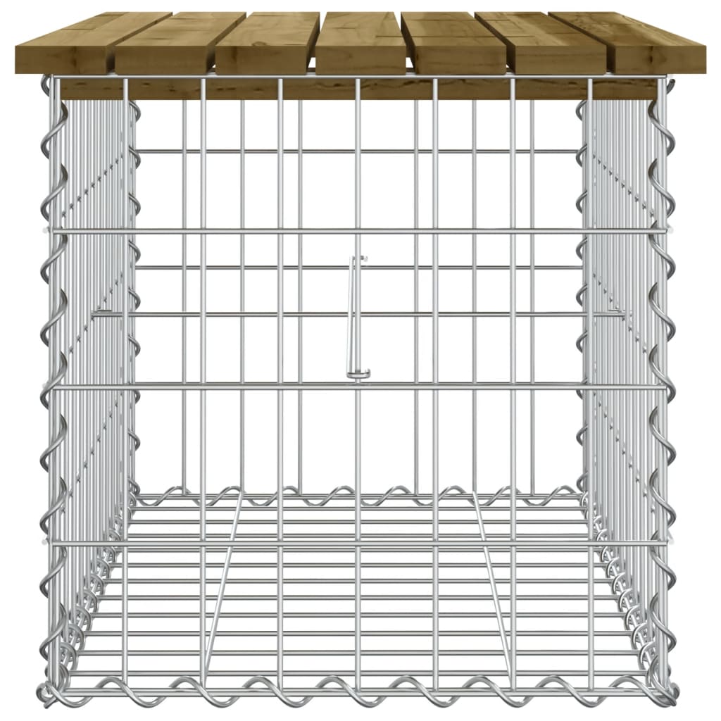 Impregnált fenyőfa gabion kerti pad 63 x 44 x 42 cm 4