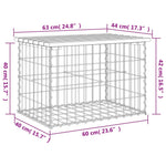 Impregnált fenyőfa gabion kerti pad 63 x 44 x 42 cm 8