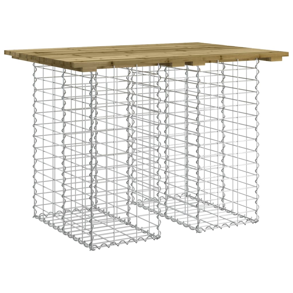 Gabion mintás impregnált fenyőfa kerti asztal 100 x 70 x 72 cm 2