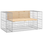 Tömör fenyőfa gabion kerti pad 143x71x65,5 cm 2