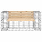 Tömör fenyőfa gabion kerti pad 143x71x65,5 cm 3