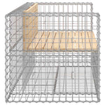 Tömör fenyőfa gabion kerti pad 143x71x65,5 cm 4