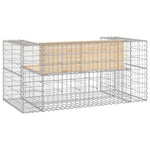Tömör fenyőfa gabion kerti pad 143x71x65,5 cm 5