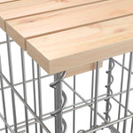 Tömör fenyőfa gabion kerti pad 143x71x65,5 cm 6