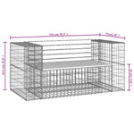 Tömör fenyőfa gabion kerti pad 143x71x65,5 cm 8