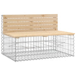 Tömör fenyőfa kerti pad gabion kosárral 5