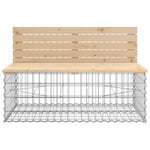 Tömör fenyőfa kerti pad gabion kosárral 6