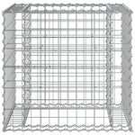 Tömör fenyőfa kerti pad gabion kosárral 8
