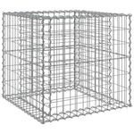 Ezüst horganyzott vas gabion kosár 70 x 70 x 65 cm 2