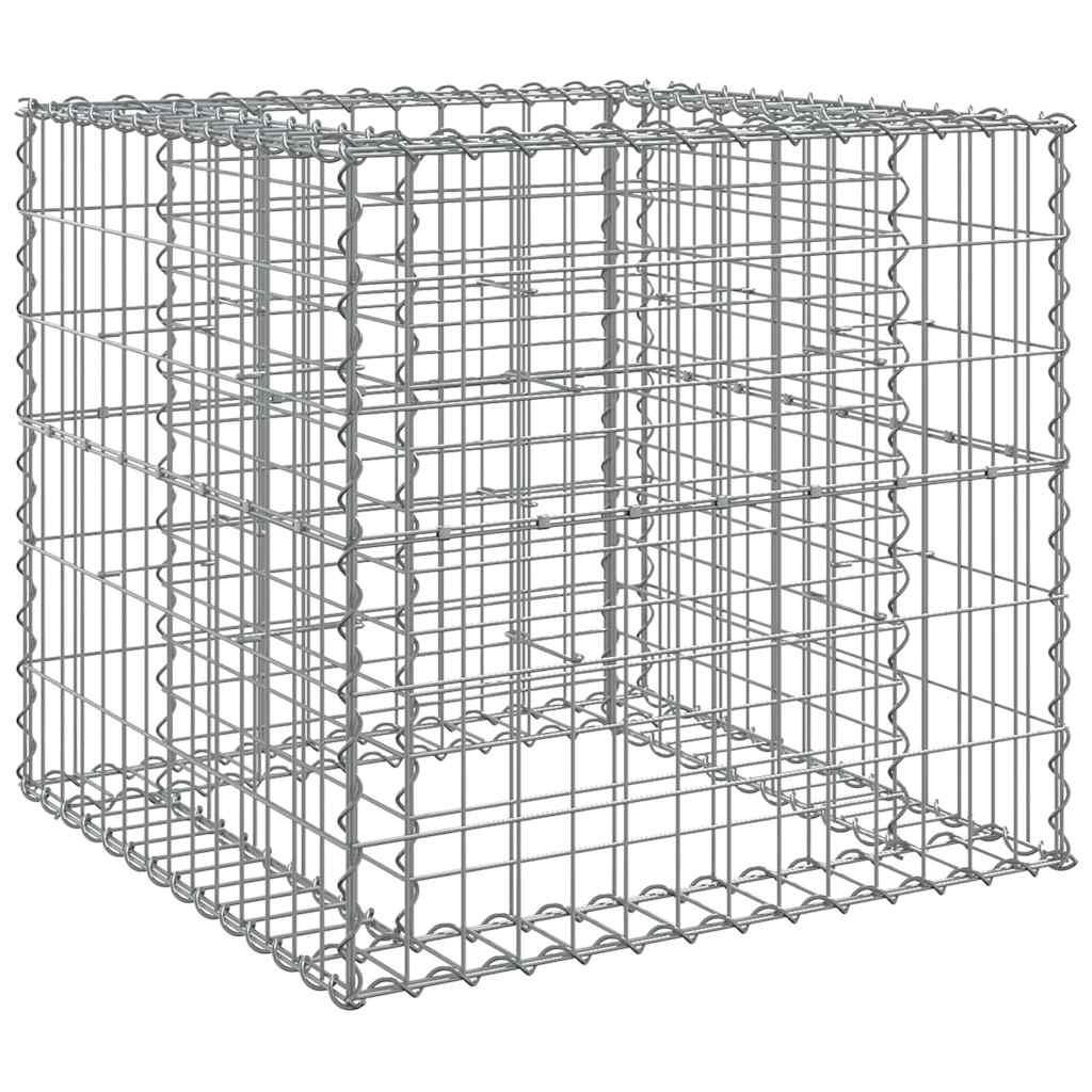 Ezüst horganyzott vas gabion kosár 70 x 70 x 65 cm 2