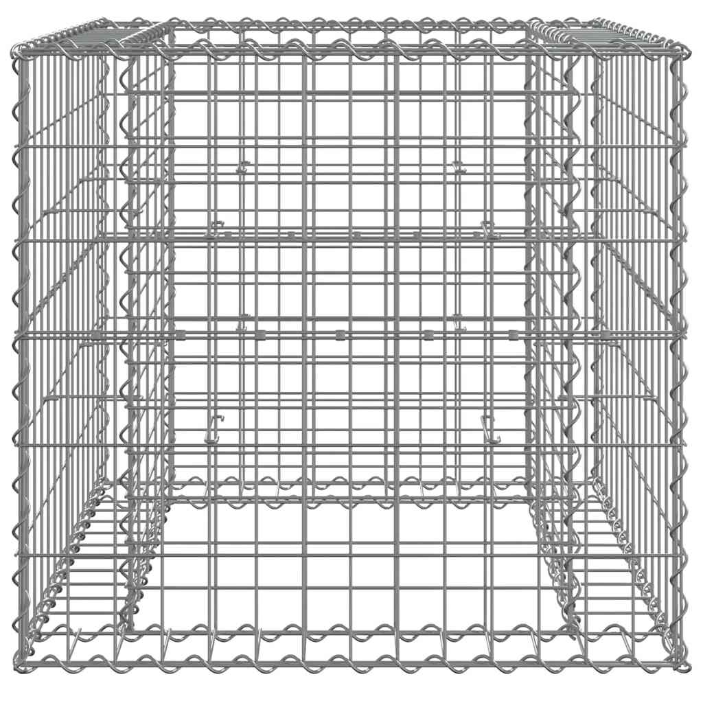 Ezüst horganyzott vas gabion kosár 70 x 70 x 65 cm 3