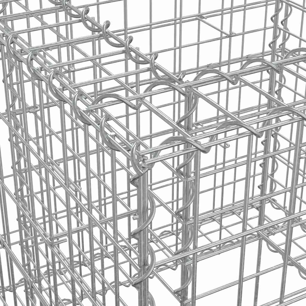 Ezüst horganyzott vas gabion kosár 70 x 70 x 65 cm 4