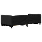 Fekete kihúzható szövet heverő fiókokkal 100 x 200 cm 5
