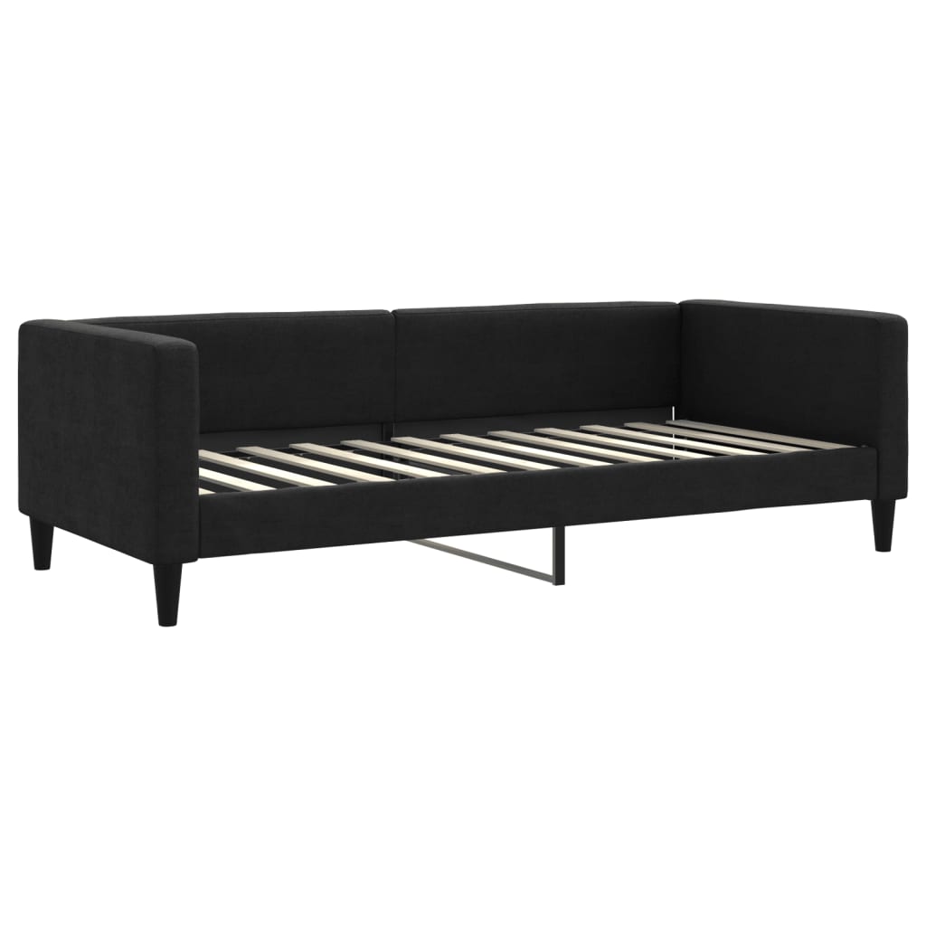 Fekete kihúzható szövet heverő fiókokkal 100 x 200 cm 6
