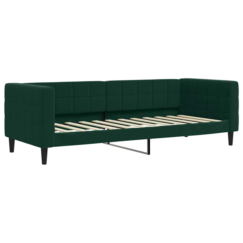 Sötétzöld kihúzható bársony heverő fiókkal 80 x 200 cm 4