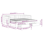 Sötétszürke kihúzható bársony heverő 90 x 200 cm 13