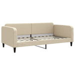 Krémszínű kihúzható szövet heverő matracokkal 100x200 cm 4