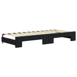 Fekete kihúzható bársony heverő matraccal 80 x 200 cm 5