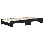 Fekete kihúzható bársony heverő fiókkal 90 x 200 cm 5