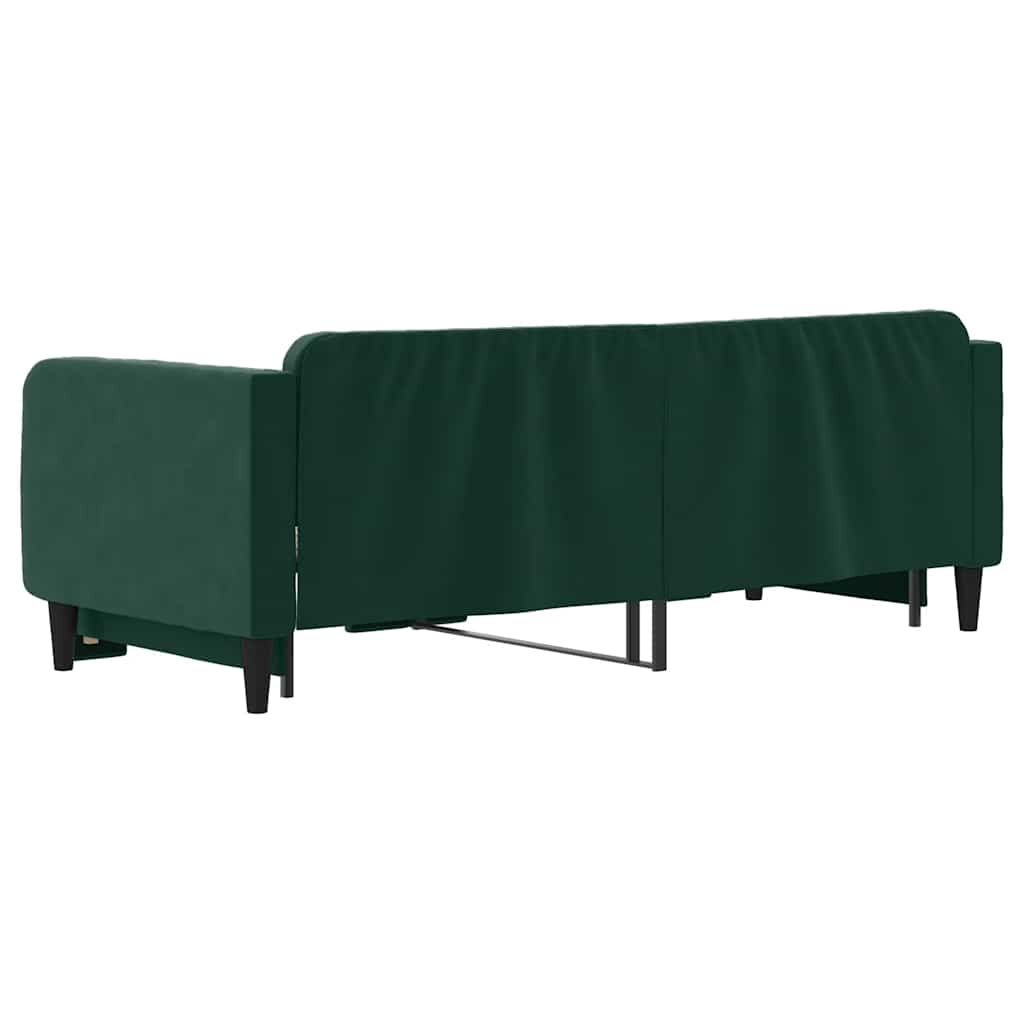 Sötétzöld kihúzható bársony heverő 80 x 200 cm 5