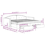 Sötétszürke kihúzható bársony heverő 90 x 200 cm 13