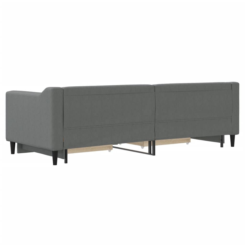 Sötétszürke kihúzható szövet heverő fiókokkal 80 x 200 cm 8