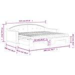 Sötétszürke kihúzható szövet heverő matraccal 90 x 200 cm 12