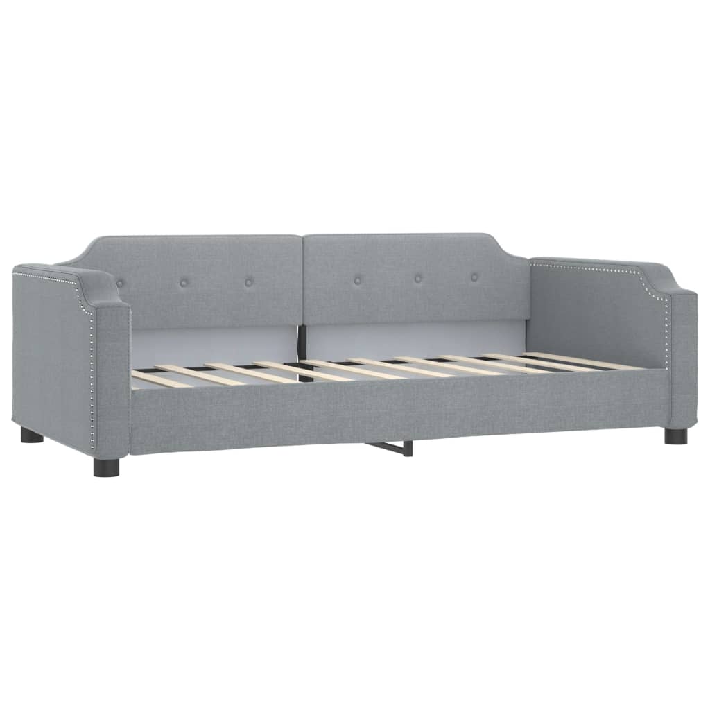 Világosszürke kihúzható szövet heverő fiókokkal 80 x 200 cm 5