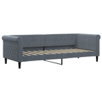 Sötétszürke kihúzható bársony heverő fiókkal 80 x 200 cm 6