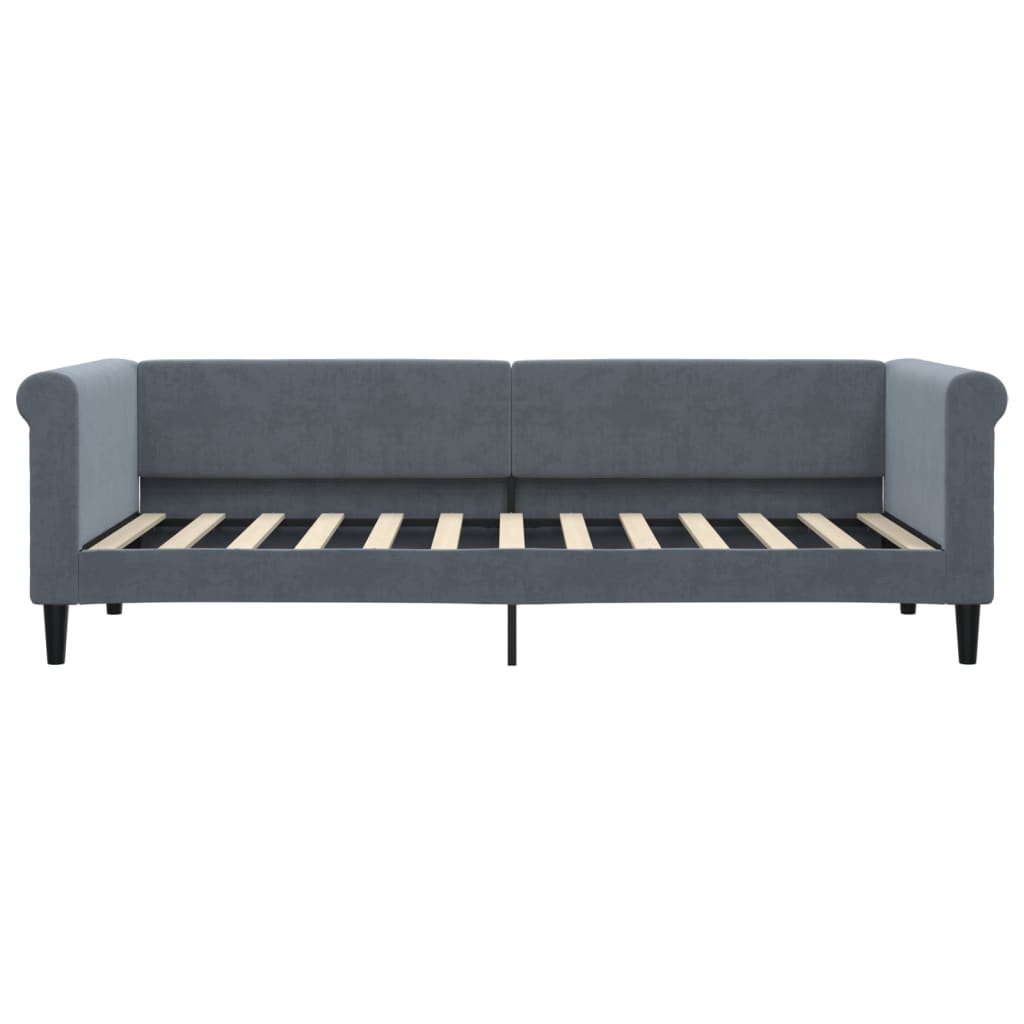 Sötétszürke kihúzható bársony heverő fiókkal 80 x 200 cm 7
