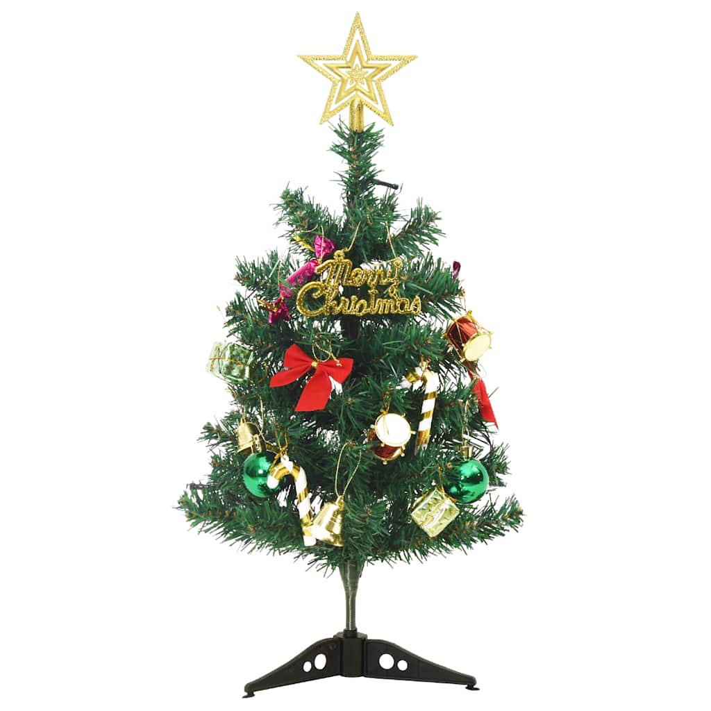 Zöld megvilágított mini műkarácsonyfa 30 LED-del 60 cm 5