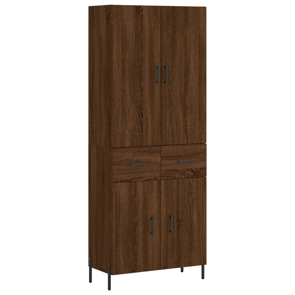 Barna tölgy színű szerelt fa magasszekrény 69,5 x 34 x 180 cm 2