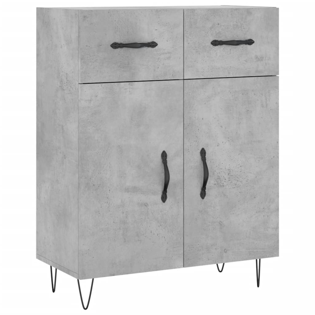 Betonszürke szerelt fa magasszekrény 69,5 x 34 x 180 cm 7