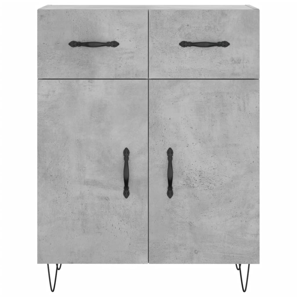 Betonszürke szerelt fa magasszekrény 69,5 x 34 x 180 cm 8