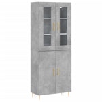 Betonszürke szerelt fa magasszekrény 69,5 x 34 x 180 cm 2