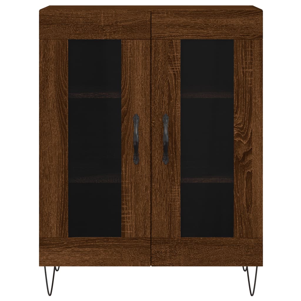 Barna tölgy színű szerelt fa magasszekrény 69,5 x 34 x 180 cm 8