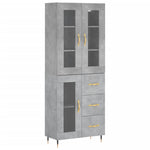 Betonszürke szerelt fa magasszekrény 69,5 x 34 x 180 cm 2