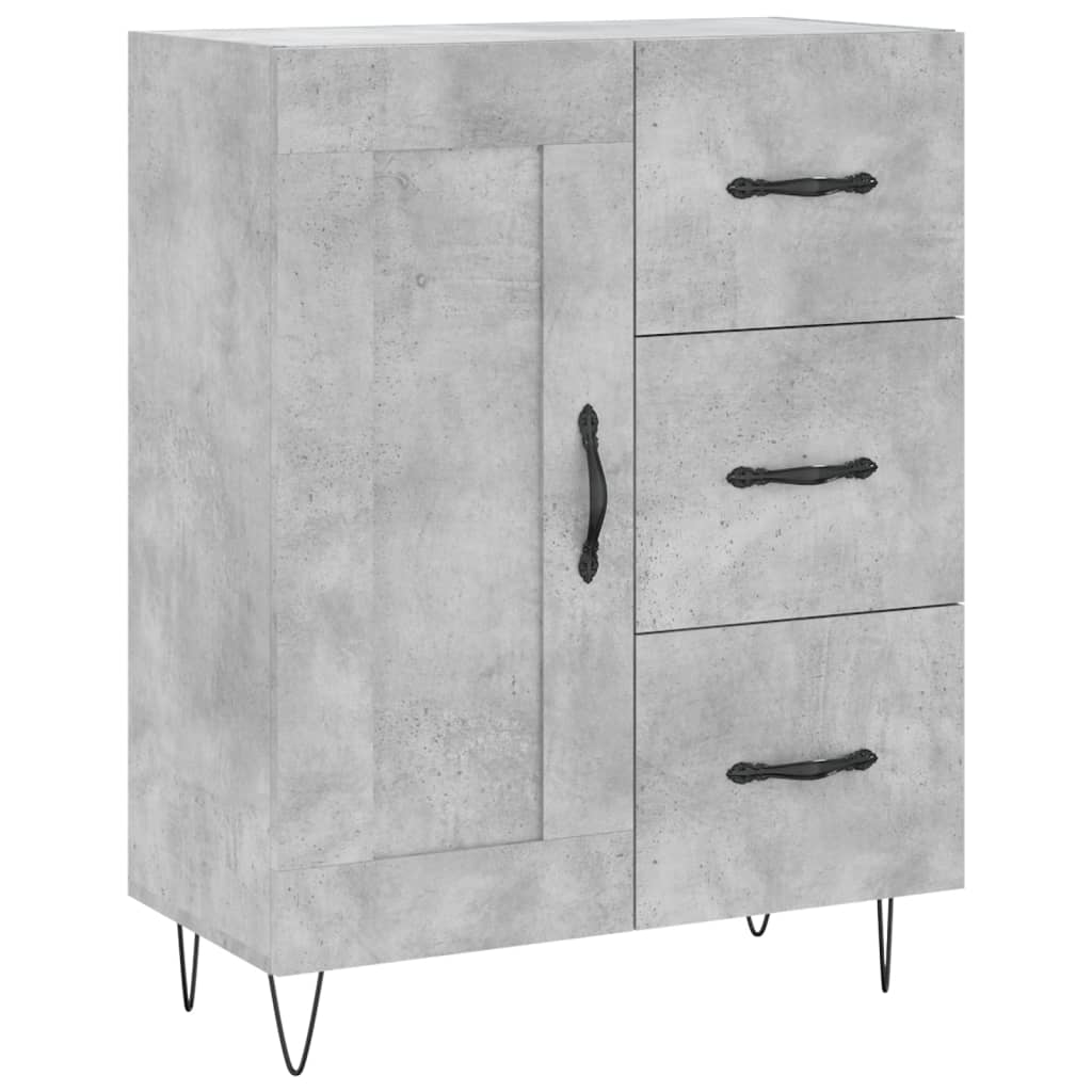 Betonszürke szerelt fa magasszekrény 69,5 x 34 x 180 cm 7