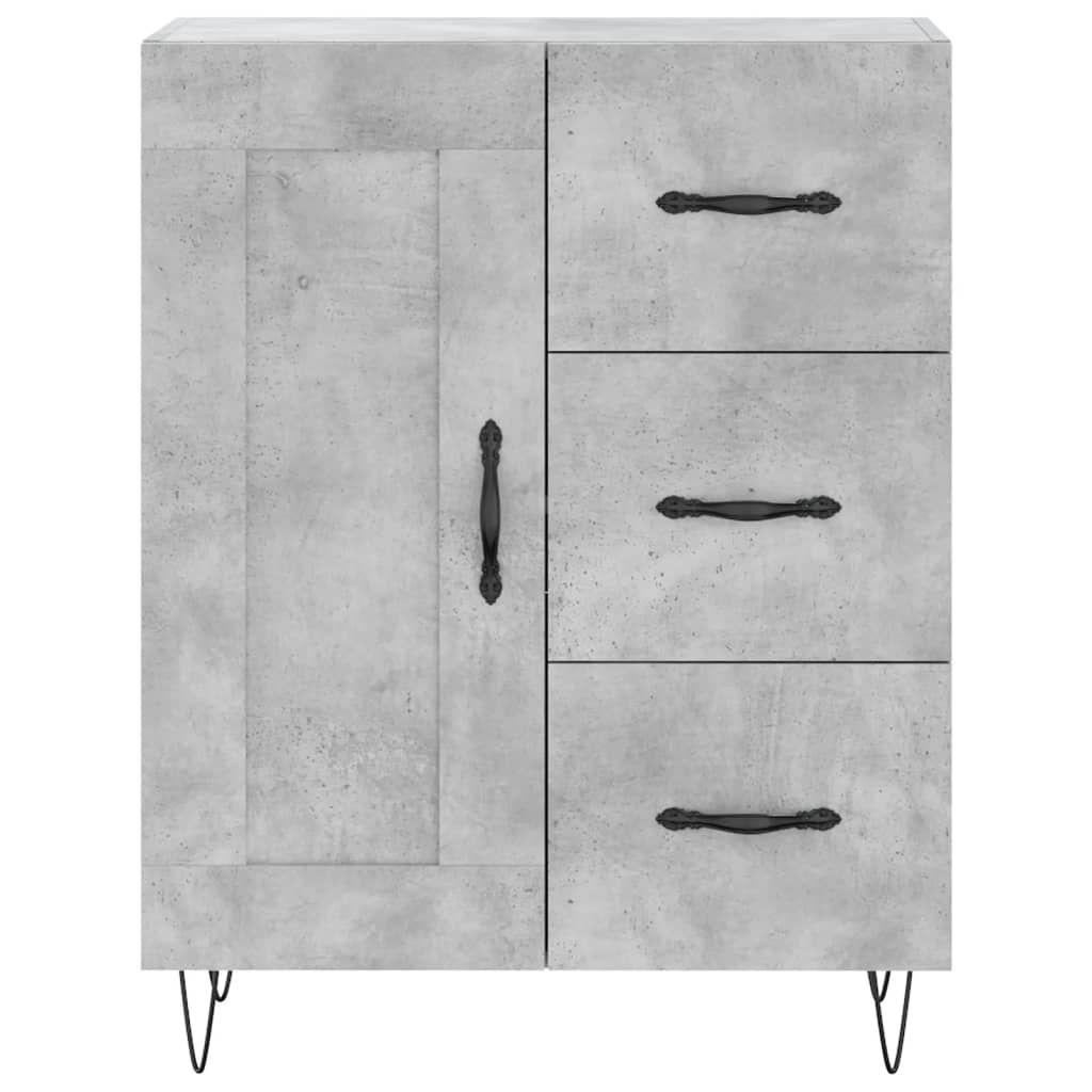 Betonszürke szerelt fa magasszekrény 69,5 x 34 x 180 cm 8