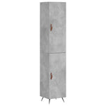 Betonszürke szerelt fa magasszekrény 34,5x34x180 cm 2