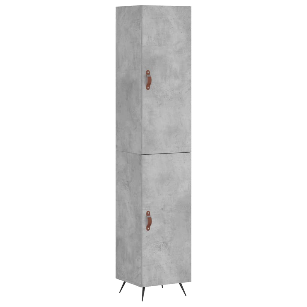 Betonszürke szerelt fa magasszekrény 34,5x34x180 cm 2