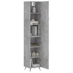 Betonszürke szerelt fa magasszekrény 34,5x34x180 cm 3