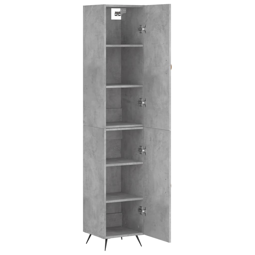 Betonszürke szerelt fa magasszekrény 34,5x34x180 cm 4