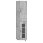 Betonszürke szerelt fa magasszekrény 34,5x34x180 cm 2