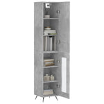 Betonszürke szerelt fa magasszekrény 34,5x34x180 cm 3