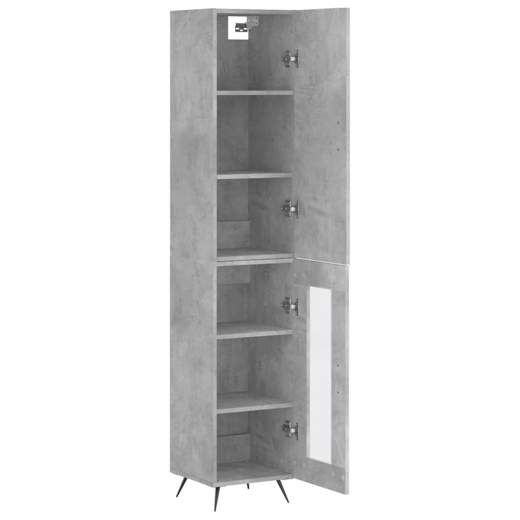 Betonszürke szerelt fa magasszekrény 34,5x34x180 cm 4